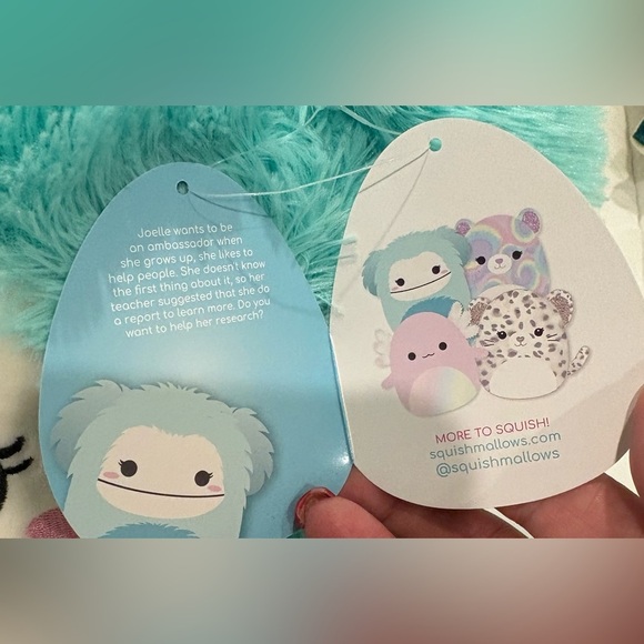 Squishmallows Teal and Cream Stuffed Animal Joelle 16 inch - Picture 3 of 4